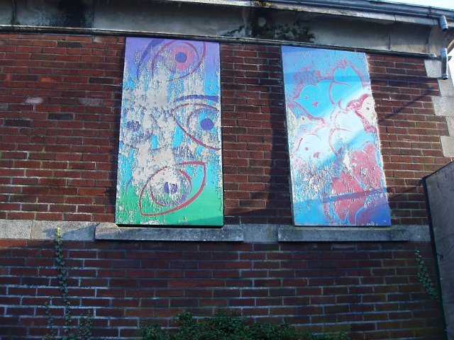 weathed paint and brick
